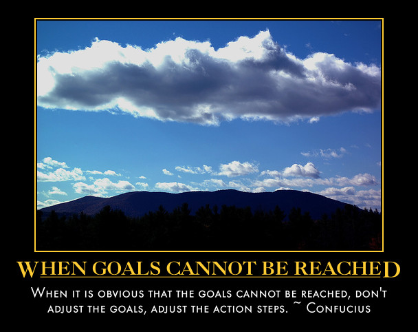 When it is obvious that the goals cannot be reached, don't adjust the goals, adjust the action steps. ~ Confucius